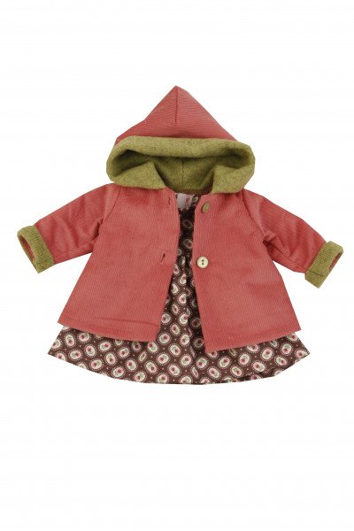 Schildkröt Manufaktur Kleidung zu Stehpuppe 41 cm Winterkleidung braun/rot/grün