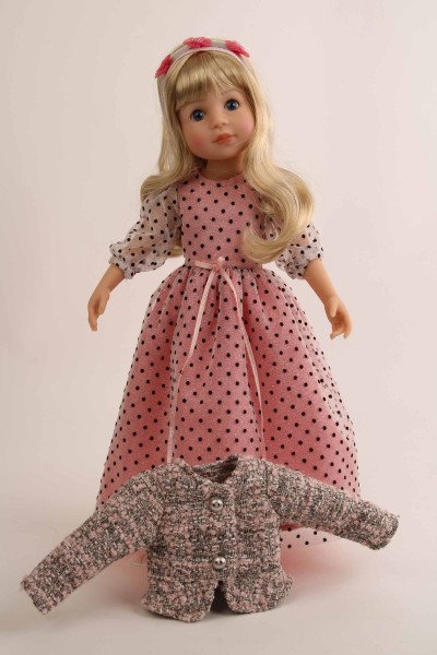 Schildkröt Manufaktur Stehpuppe Yella 46 cm blonde Haare, festliche Kleidung Letzter Tag