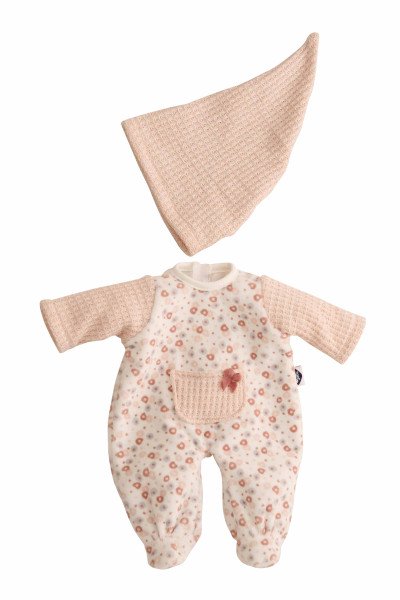 Schildkröt Manufaktur Kleidung zu Puppe Schlummerle 32 cm, Nickyoverall weiss/rose