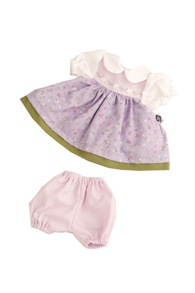 Schildkröt Manufaktur Kleidung zu Puppe Schlummerle 32 cm, Sommerkleid weiss/lila