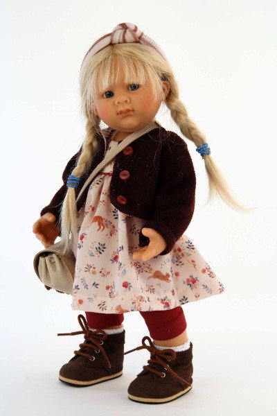 Schildkröt Manufaktur Puppe Müller-Wichtel Maja 30 cm blonde Haare, Kleidung rose/braun Kostenloser Versand