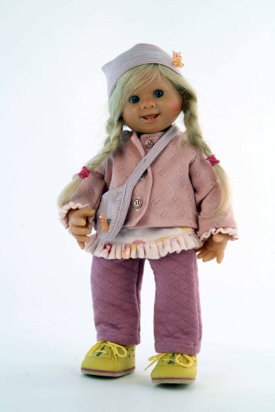 Schildkröt Manufaktur Puppe Müller-Wichtel Fiona 30 cm blonde Haare, Kleidung rose Limitierter Zeitrabatt