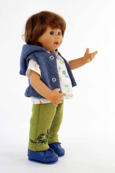 Schildkröt Manufaktur Puppe Müller-Wichtel Emil 30 cm braune Haare, Dino-Kleidung Rabatt