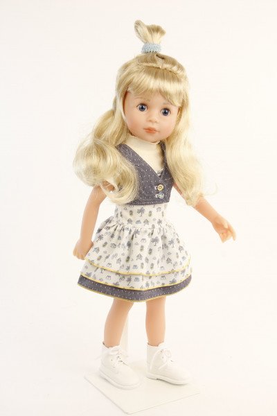 Schildkröt Manufaktur Stehpuppe Yella 46 cm blonde Haare, Kleidung weiss/blau Exklusivangebot
