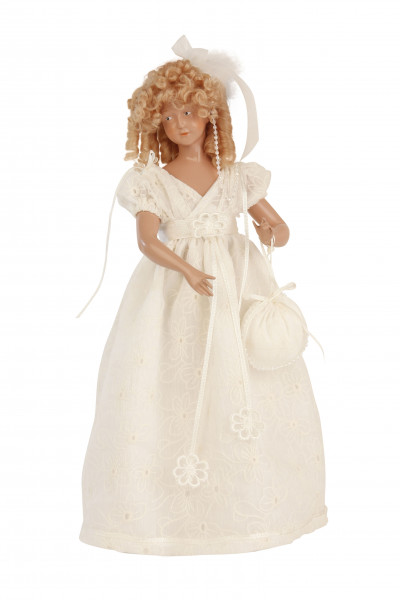 Schildkröt Manufaktur Kleidung zu Modepuppe 38 cm Spitzenkleid weiss