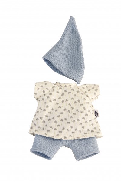 Schildkröt Manufaktur Kleidung zu Puppe Schmuserle/Löckchen 30 cm in blau/weiss
