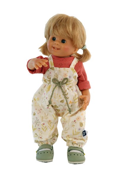 Schildkröt Manufaktur Puppe Müller-Wichtel Ida 25 cm blonde Haare, Blumenoverall