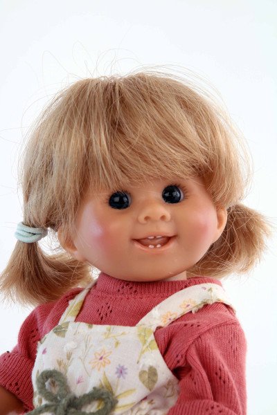 Schildkröt Manufaktur Puppe Müller-Wichtel Ida 25 cm blonde Haare, Blumenoverall Valentinstagsangebot