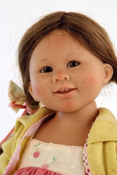Schildkröt Manufaktur Puppe Müller-Wichtel Rosi 30 cm braune Haare, Sommerkleid pink/gelb Online Outlet