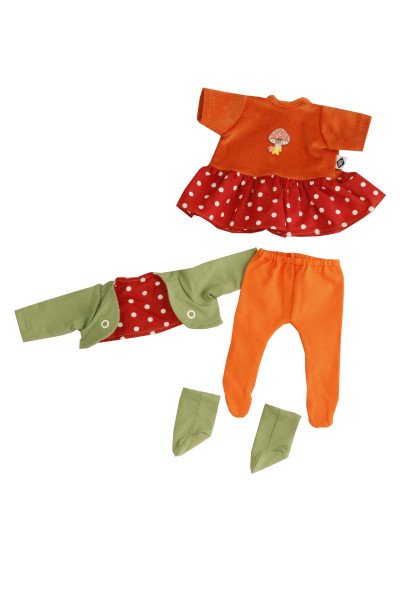 Schildkröt Manufaktur Kleidung zu Puppe Schlummerle 32 cm, Kleidung Pilzchen