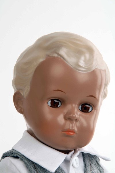 Schildkröt Manufaktur Puppe Hans 34 cm blonde Malhaare, Kleidung Karo Bestseller
