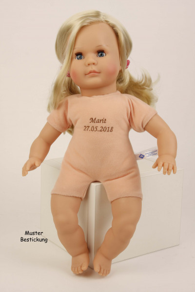 Schildkröt Manufaktur Puppe Hanni 45 cm blonde Haare, blaue Schlafaugen, Kleidung rose/blau/mint Tägliche Deals
