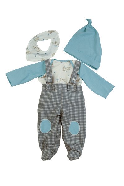 Schildkröt Manufaktur Kleidung zu Puppe 52 cm Peterle/Klara/Elli/Julchen weiss/mint/grau