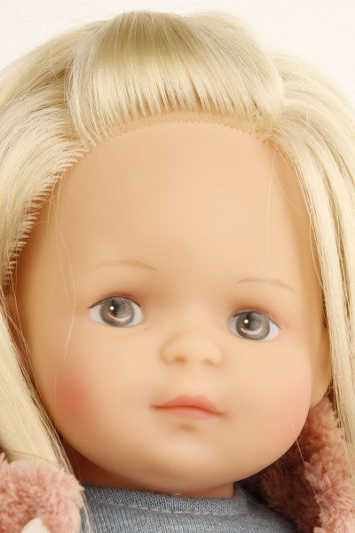 Schildkröt Manufaktur Puppe Strampelchen 37 blonde Haare, braune Malaugen, Winterkleidung Begrenzte Freigabe