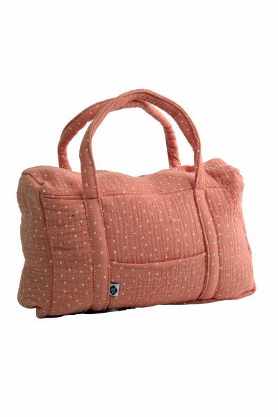 Schildkröt Manufaktur Wickeltasche rose getupft mit Wunschbestickung