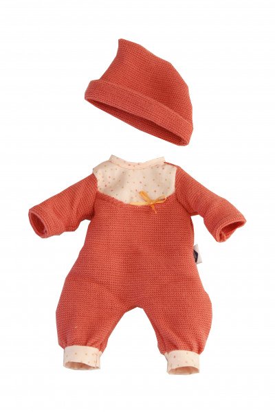 Schildkröt Manufaktur Kleidung zu Puppe Mein 1. Baby 28 cm Strickoverall rot
