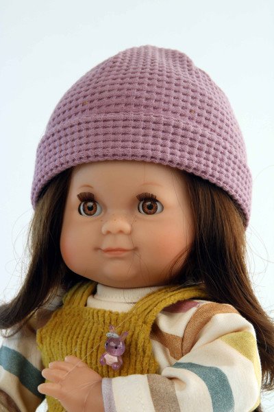 Schildkröt Manufaktur Puppe Schlummerle 32 cm braune Haare, braune Schlafaugen, Kleidung winterlich bunt im Angebot