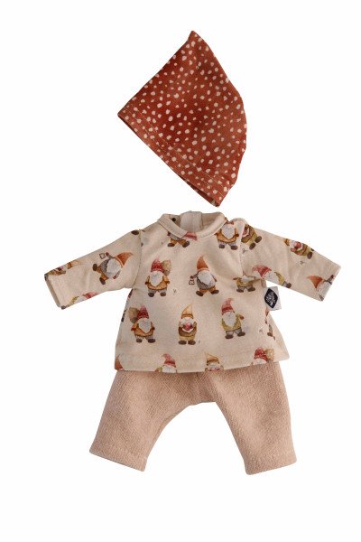 Schildkröt Manufaktur Kleidung zu Puppe Mein 1. Baby 28 cm rose/braun mit Wichteln