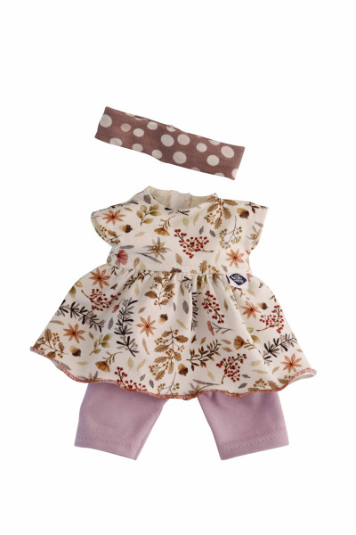 Schildkröt Manufaktur Kleidung zu Schmuserle/Löckchen 30 cm in lila/weiss/braun mit Blumendruck