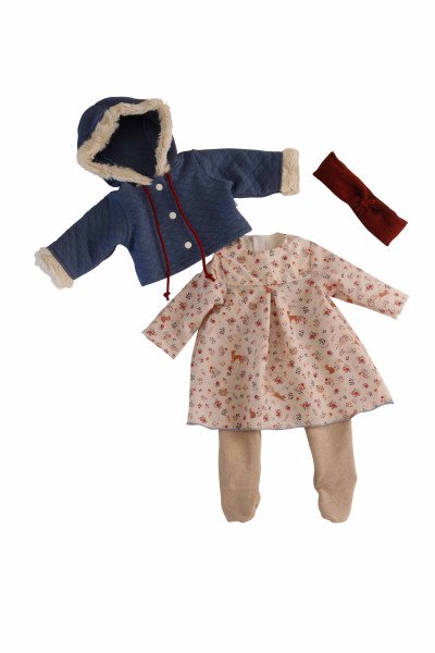 Schildkröt Manufaktur Kleidung zu Puppe 52 cm Elli/Klara/Julchen winterlich blau/rose