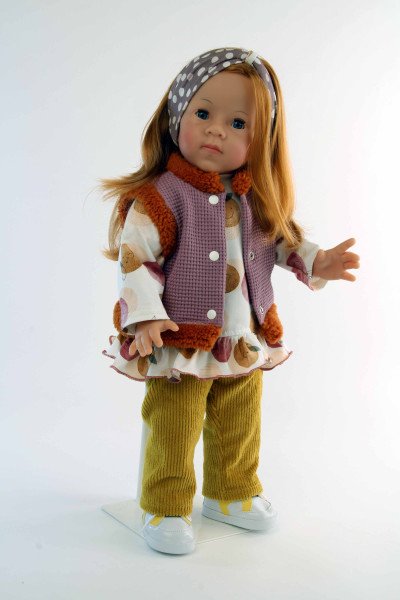 Schildkröt Manufaktur Stehpuppe Elli 52 cm rote Haare, blaue Schlafaugen, Kleidung winterlich Exklusive Angebote