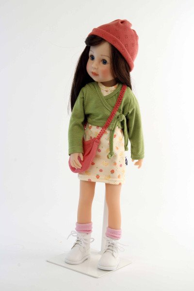 Schildkröt Manufaktur Stehpuppe Yella 46 cm braune Haare, Kleidung gelbUgrün/rot Blitzangebot