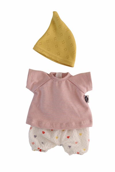 Schildkröt Manufaktur Kleidung zu Schmuserle/Löckchen 30 cm Herzchenhose, Shirt und Mütze