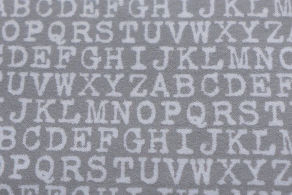 Schildkröt Manufaktur Stoff Baumwolle angeraut in grau mit Alphabet