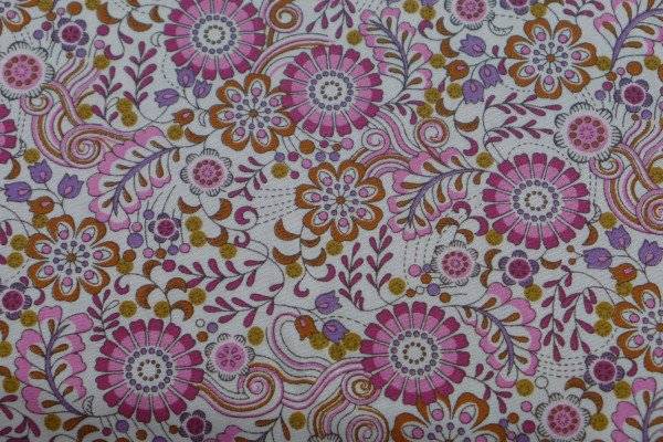 Schildkröt Manufaktur Stoff Baumwolle mit Blumenmuster pink