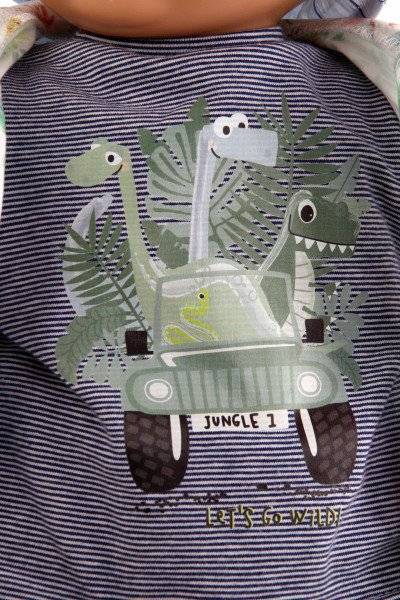Schildkröt Manufaktur Puppe Peterle 52 cm mit Malhaar, blauen Schlafaugen, Kleidung Dschungel-Outfit Fabrikladen