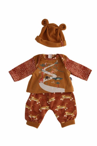 Schildkröt Manufaktur Kleidung zu Puppe 37 cm Lenchen/Strampelchen/Schlummerle, Safari-Look