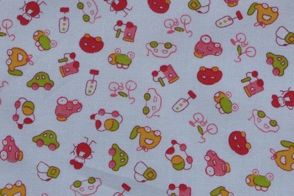 Schildkröt Manufaktur Stoff Batist weiss mit bunten Autos