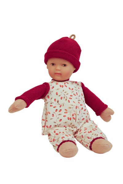 Schildkröt Manufaktur Overall mit Mütze zu Puppe Schmuserle 30 cm in rot/weiss Black Friday
