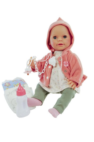 Schildkröt Manufaktur Kleidung zu Trink + Näßbaby 40 cm Lina weiss/rose/grün Riesige Ersparnisse