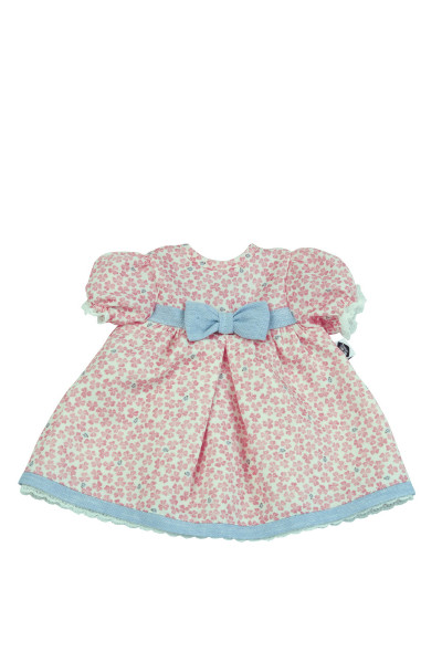 Schildkröt Manufaktur Kleid für Stehpuppe 25 bis 56 cm, rose/blau/weiss