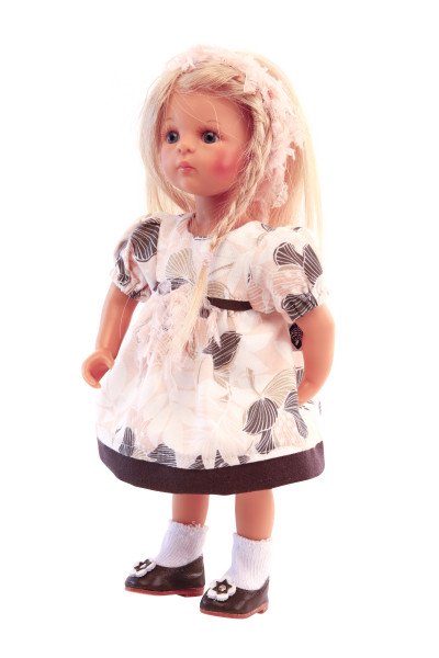 Schildkröt Manufaktur Lisa von Sieglinde Frieske 28 cm, blonde Haare, Kleidung braun/rose/weiss