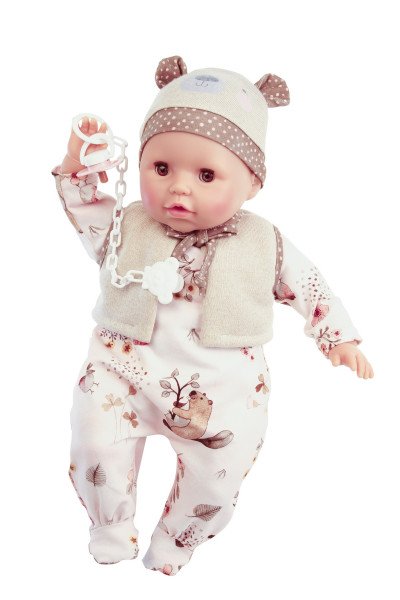 Schildkröt Manufaktur Kleidung zu Baby Amy 45 cm Bieberoverall + Weste + Mütze im Angebot