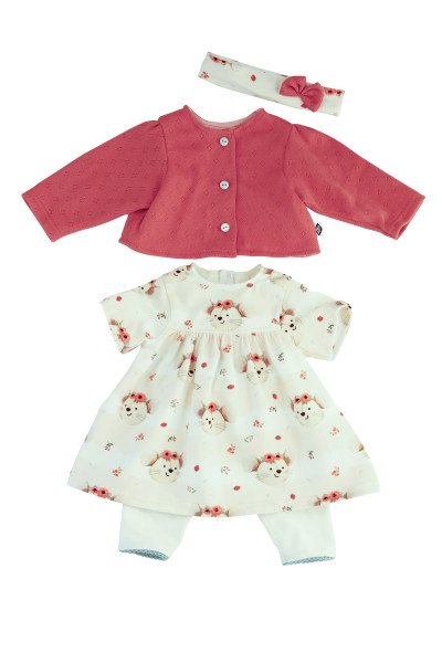 Schildkröt Manufaktur Kleidung zu Puppe 52 cm Klara/Elli/Julchen rose/rot Begrenztes Angebot