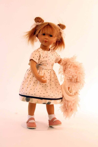 Schildkröt Manufaktur Puppe Sophie 35 cm von Sieglinde Frieske rote Haare, Kleidung rose/weiss Osterangebot