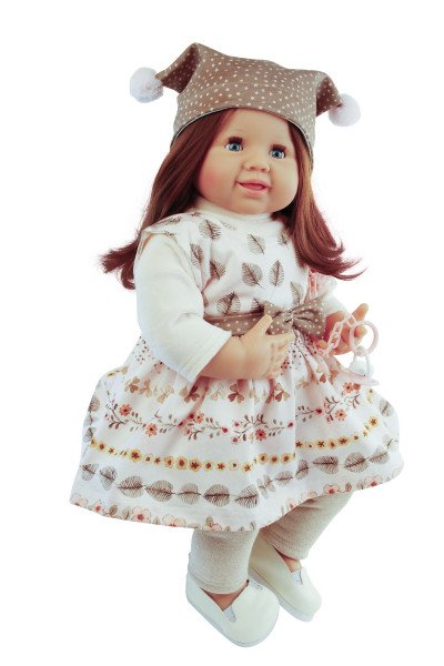 Schildkröt Manufaktur Puppe Klara 52 cm braune Haare, blaue Schlafaugen, Kleidung winterlich Online Outlet