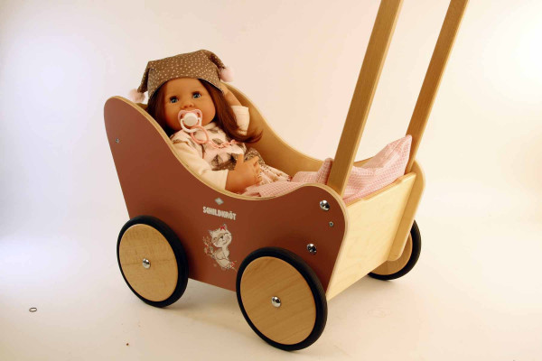 Schildkröt Manufaktur Puppe Klara 52 cm braune Haare, blaue Schlafaugen, Kleidung winterlich Online Outlet