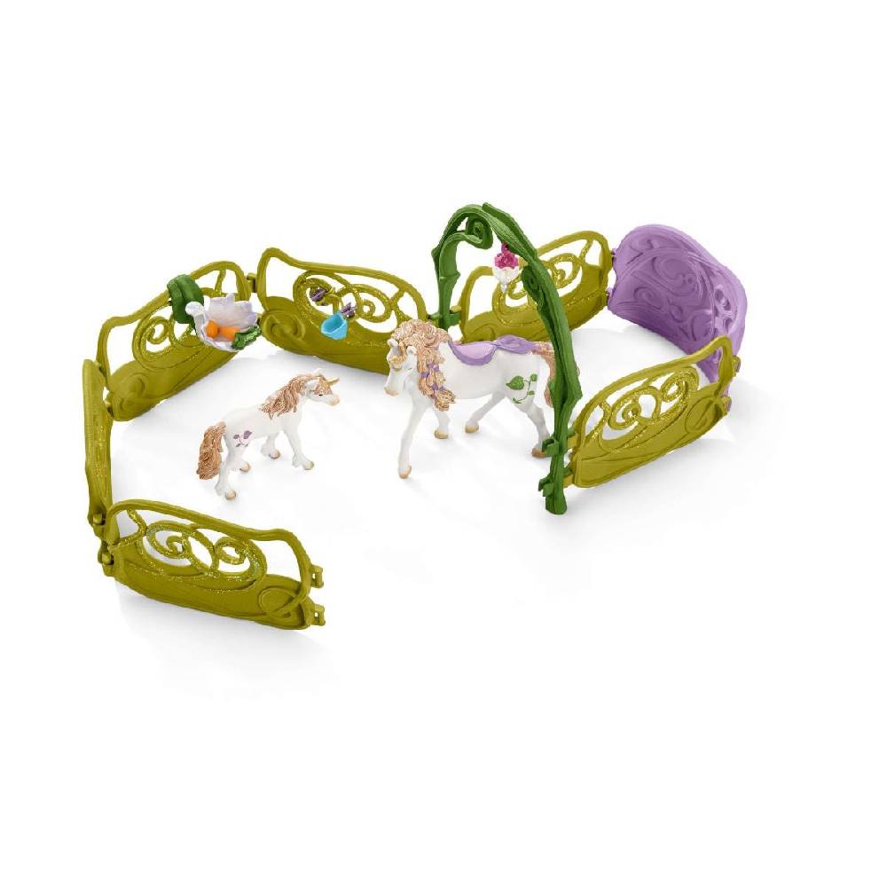 Schleich Glitzerndes Blütenhaus mit Einhörnern, See und Stall Hotsell