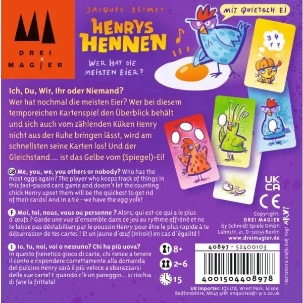 Schmidt Spiele Drei Magier®: Henrys Hennen, Kartenspiel Bis zu 50% Rabatt