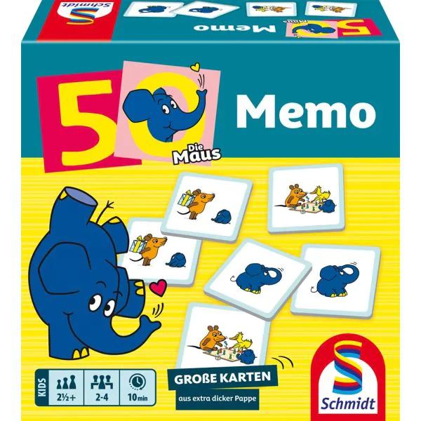 Schmidt Spiele Die Maus: Elefanten-Memo, 50. Geburtstag, Kinderspiel Schmidt Spiele Die Maus: Elefanten-Memo, 50. Geburtstag, Kinderspiel