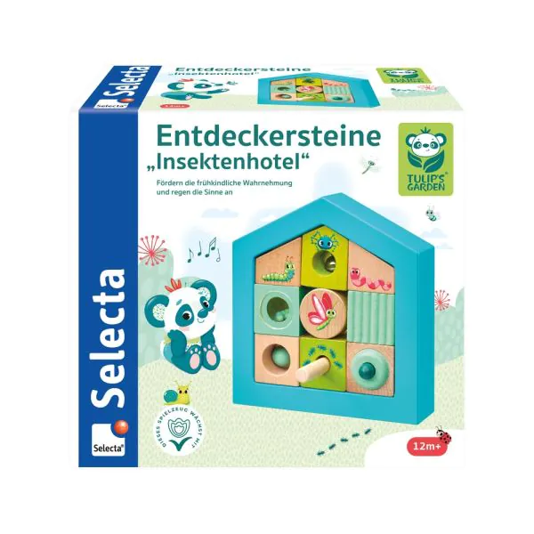 Schmidt Spiele TULIP'S GARDEN by SELECTA® Kleinkindwelt: Entdeckersteine Insektenhotel, 11 Teile Kostenloser Versand