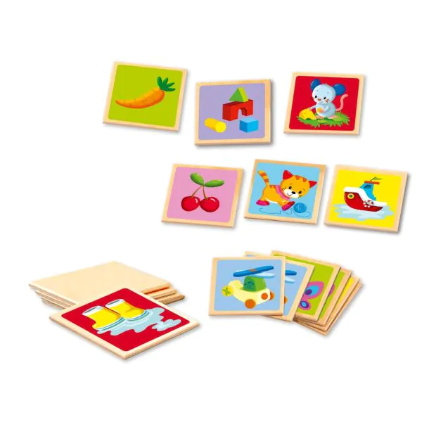 Schmidt Spiele Memo Kunterbunt aus Holz, 36 Teile Begrenztes Angebot