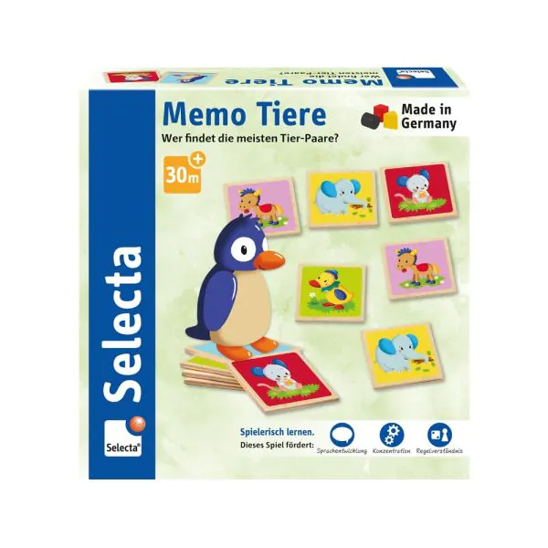 Schmidt Spiele Memo Tiere, Legespiel aus Holz, 24 Teile Cyber Monday