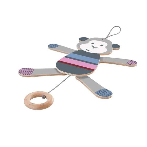 Schmidt Spiele bellybutton: Zappeläffchen, Hampelmann Affe aus Holz, 26 cm Lagerräumung
