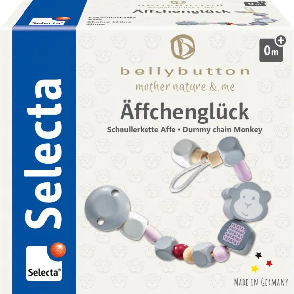 Schmidt Spiele bellybutton: Äffchenglück, rosa, Schnullerkette, 22 cm Neuheiten