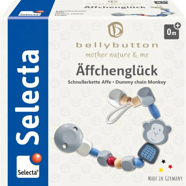 Schmidt Spiele bellybutton: Äffchenglück, blau, Schnullerkette, 22 cm Bestseller